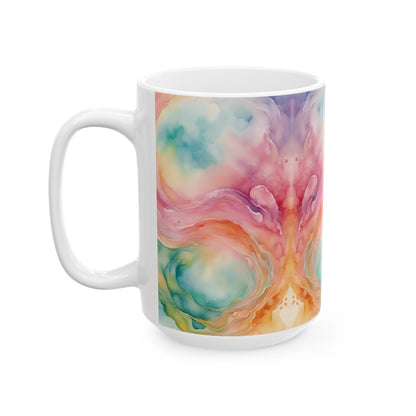 Watercolor Swirls Ceramic Mug, (11oz, 15oz)