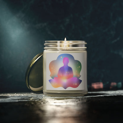 Glowing Lotus Meditation Scented Candles, Coconut Apricot Wax (4oz, 9oz)
