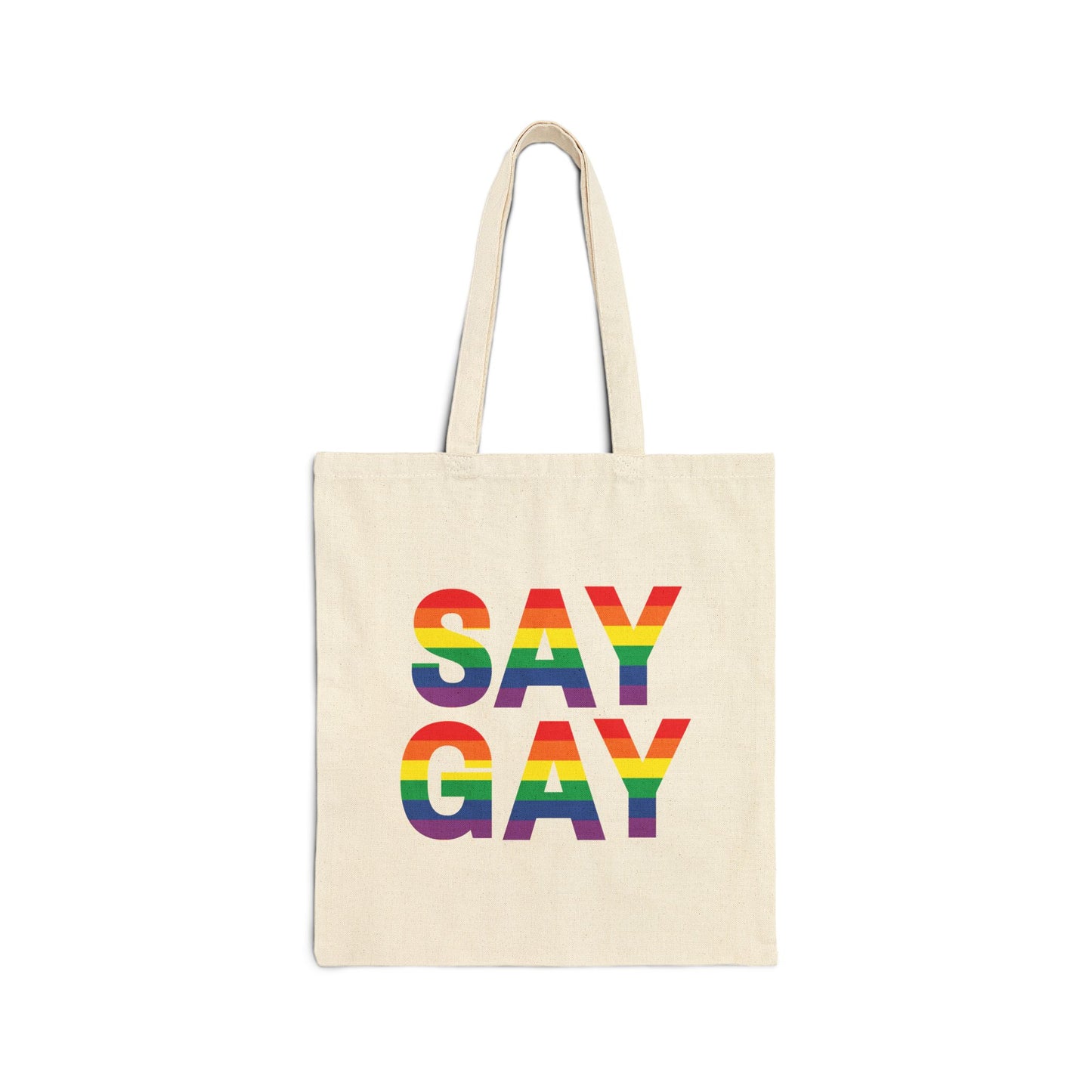Say Gay Pride Canvas Tote