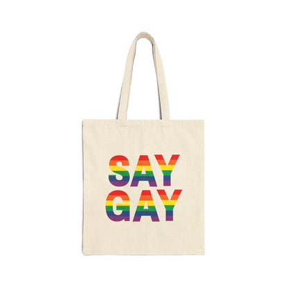 Say Gay Pride Canvas Tote