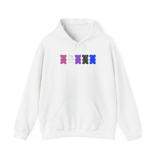 Genderfluid Pride Gummy Bears Unisex Heavy Blend™ Hooded Sweatshirt