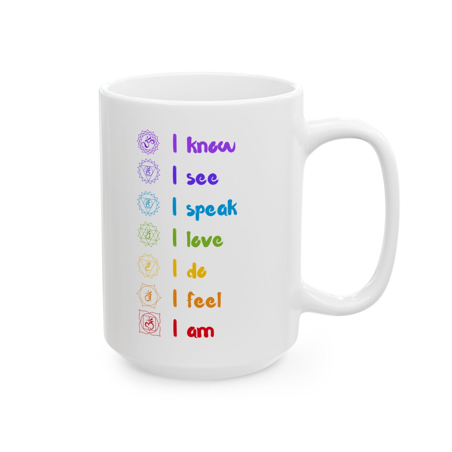 Yoga Chakras Ceramic Mug, (11oz, 15oz)