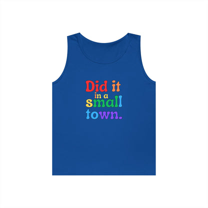 Rainbow Did It In A Small Town Unisex Heavy Cotton Tank Top