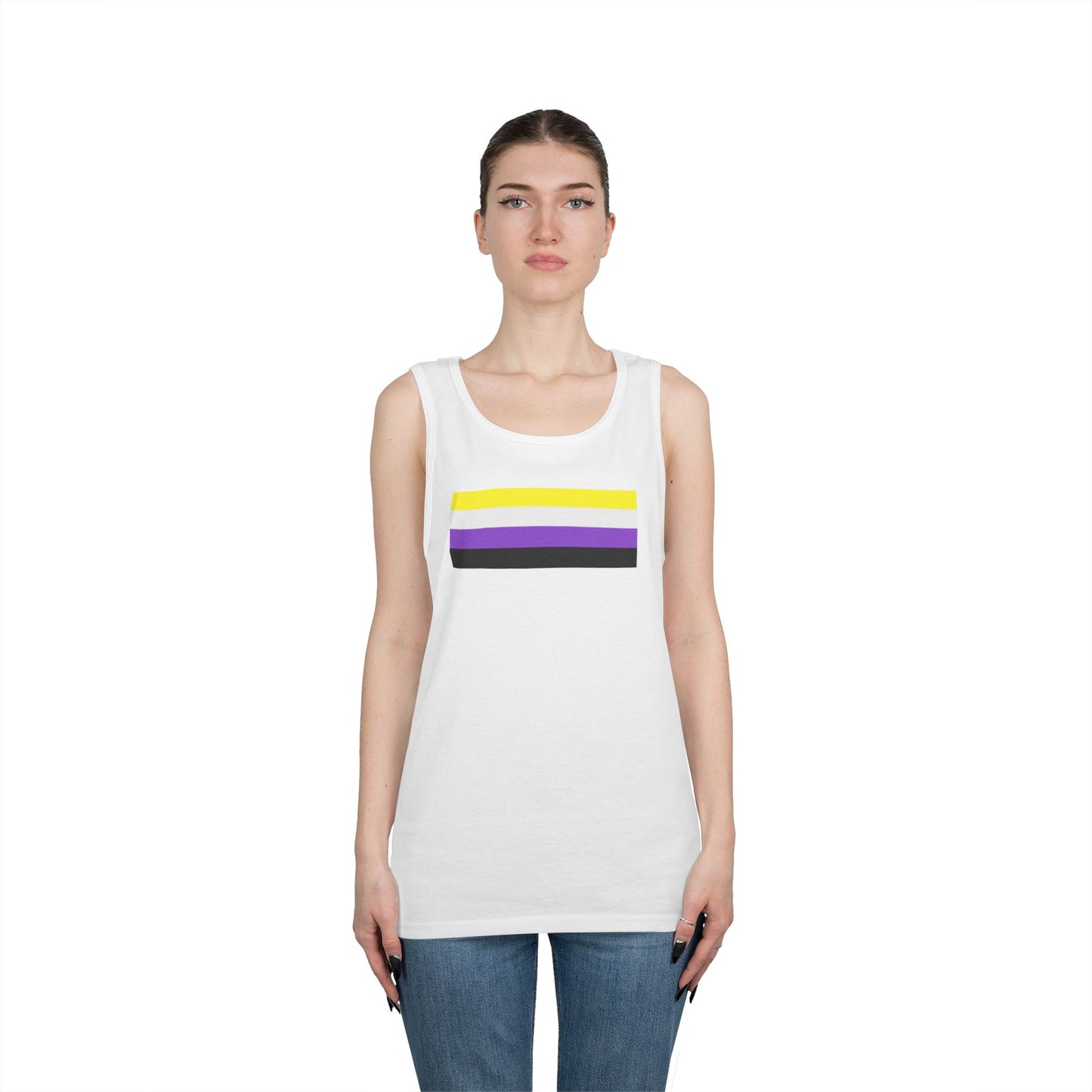 Nonbinary Pride Flag Unisex Heavy Cotton Tank Top
