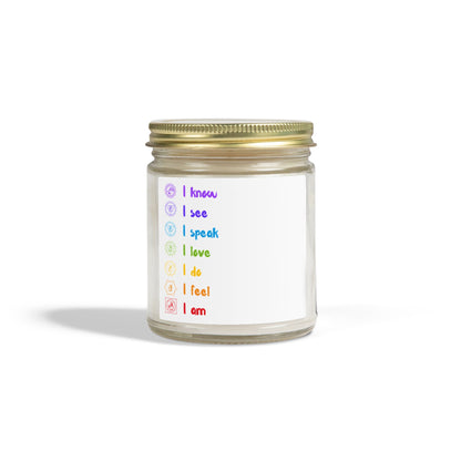 Yoga Chakras Scented Candles, Coconut Apricot Wax (4oz, 9oz)