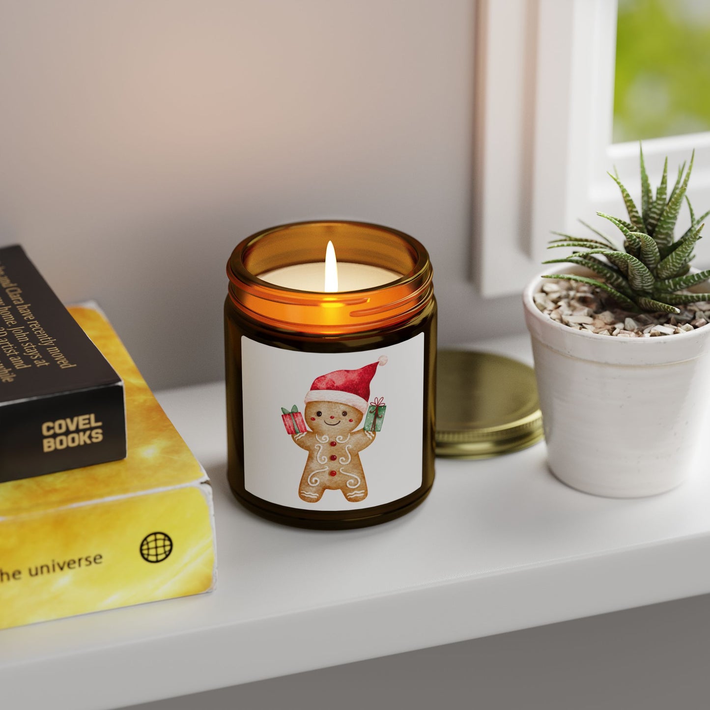Gingerbread Boy Scented Candles, Coconut Apricot Wax (4oz, 9oz)