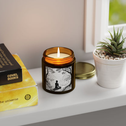 Forest Meditation Scented Candles, Coconut Apricot Wax (4oz, 9oz)