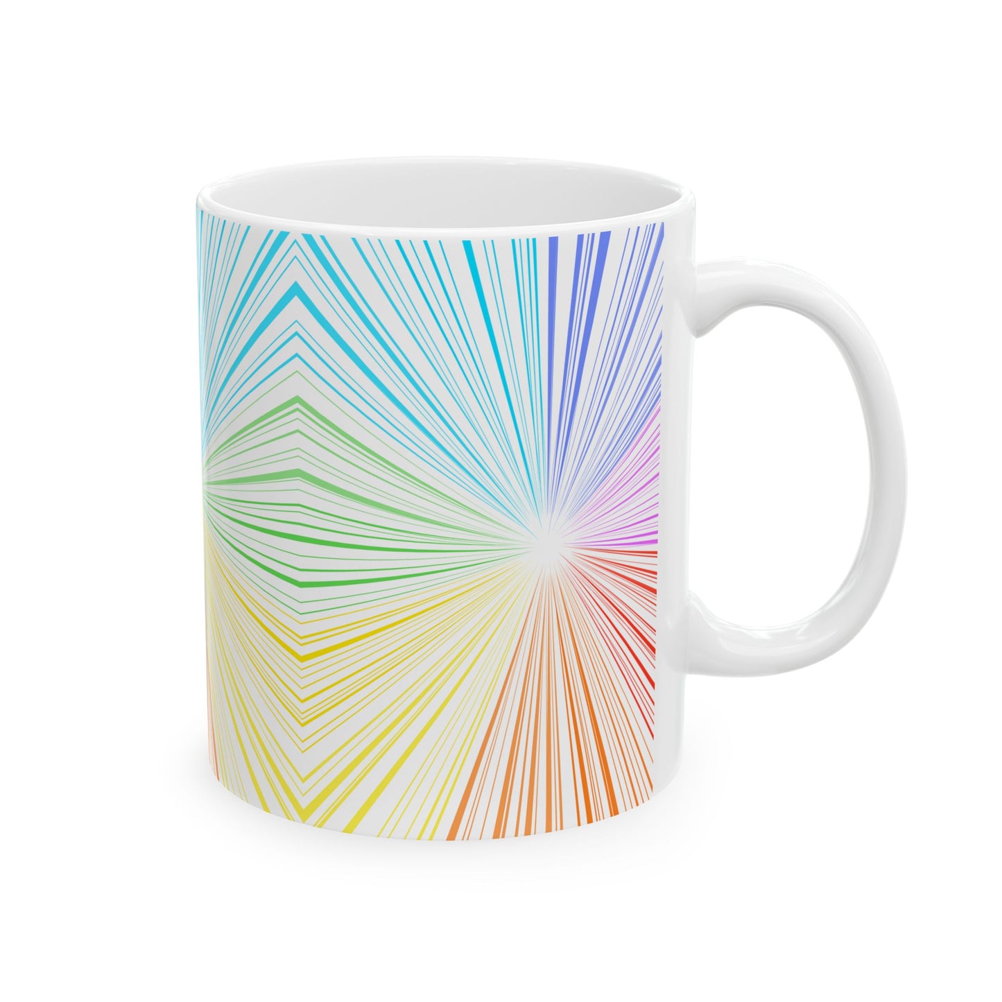 Fractal Rainbow Ceramic Mug, (11oz, 15oz)