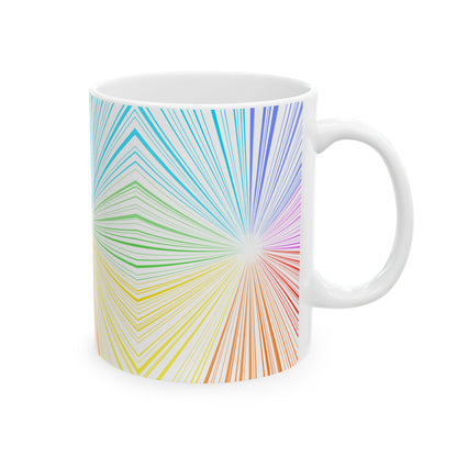 Fractal Rainbow Ceramic Mug, (11oz, 15oz)