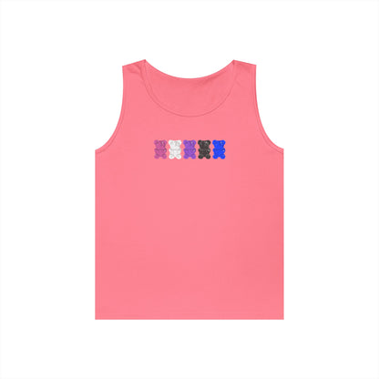 Genderfluid Pride Gummy Bears Unisex Heavy Cotton Tank Top