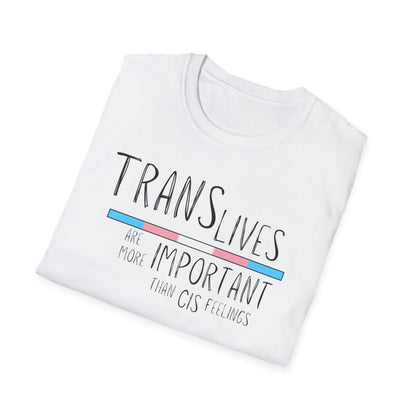 Trans Lives Are More Important Than Cis Feelings Unisex Softstyle T-Shirt