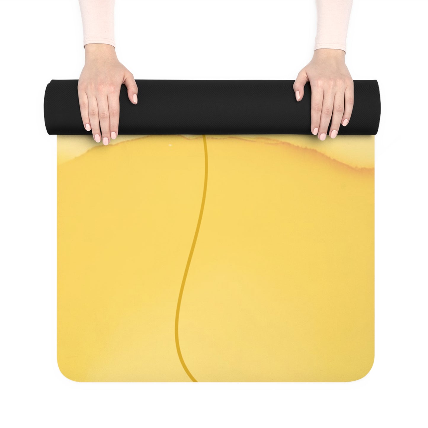 Yellow Om Rubber Yoga Mat