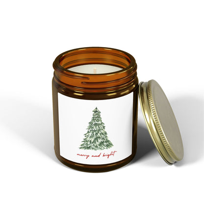 Merry and Bright Scented Candles, Coconut Apricot Wax (4oz, 9oz)
