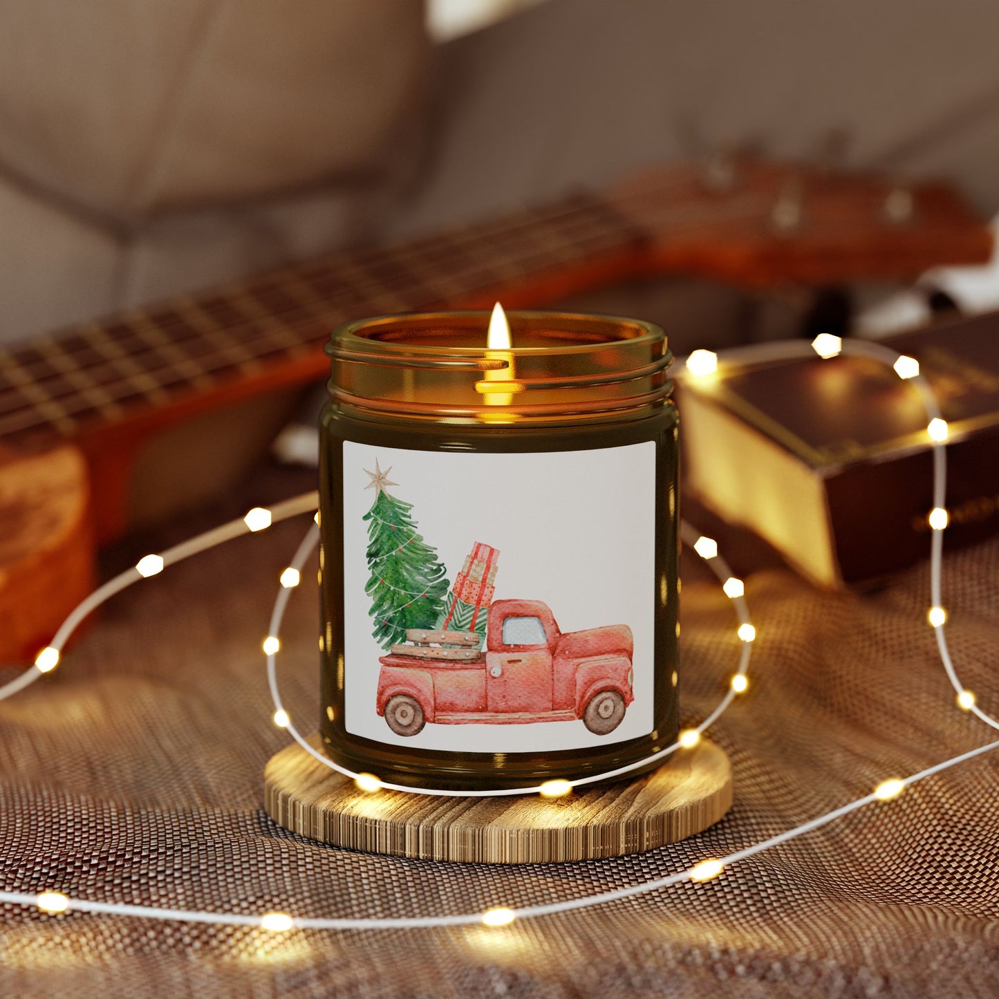 Old Red Truck Scented Candles, Coconut Apricot Wax (4oz, 9oz)
