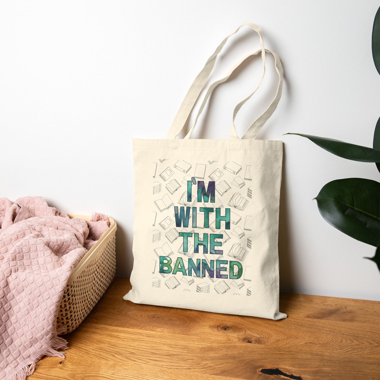 I'm With The Banned Cotton Canvas Tote Bag