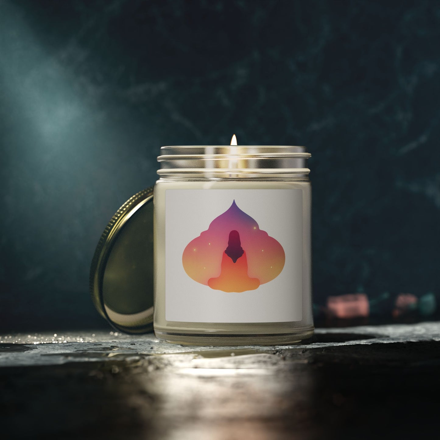 Yoga Sunset Meditation Scented Candles, Coconut Apricot Wax (4oz, 9oz)