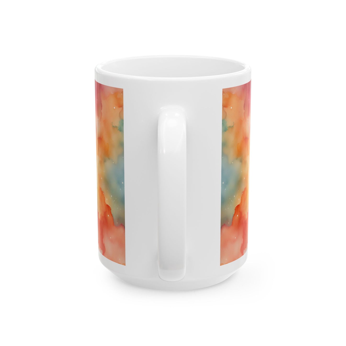 Rainbow Watercolor Ceramic Mug, (11oz, 15oz)