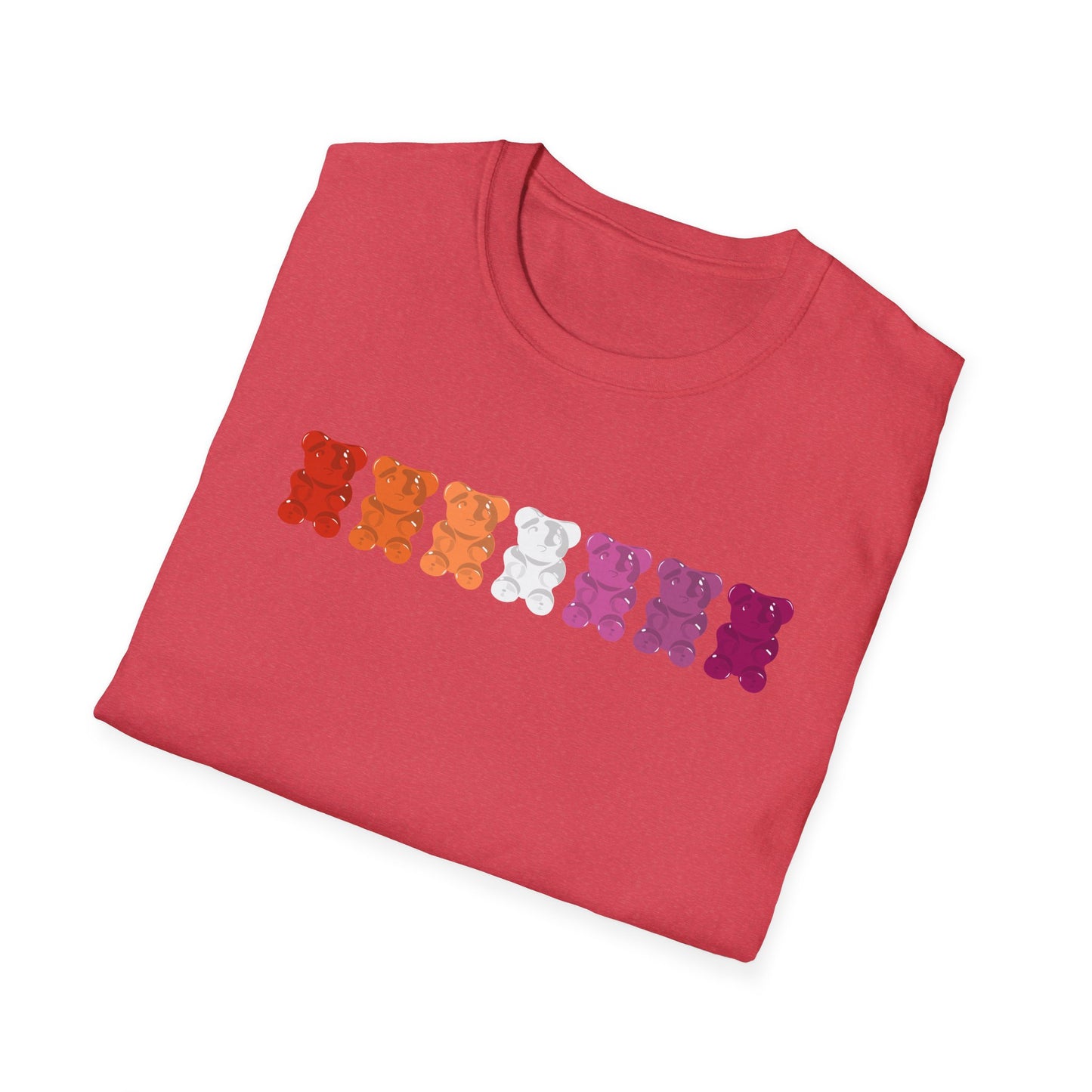 Lesbian Pride Gummy Bears Unisex Softstyle T-Shirt