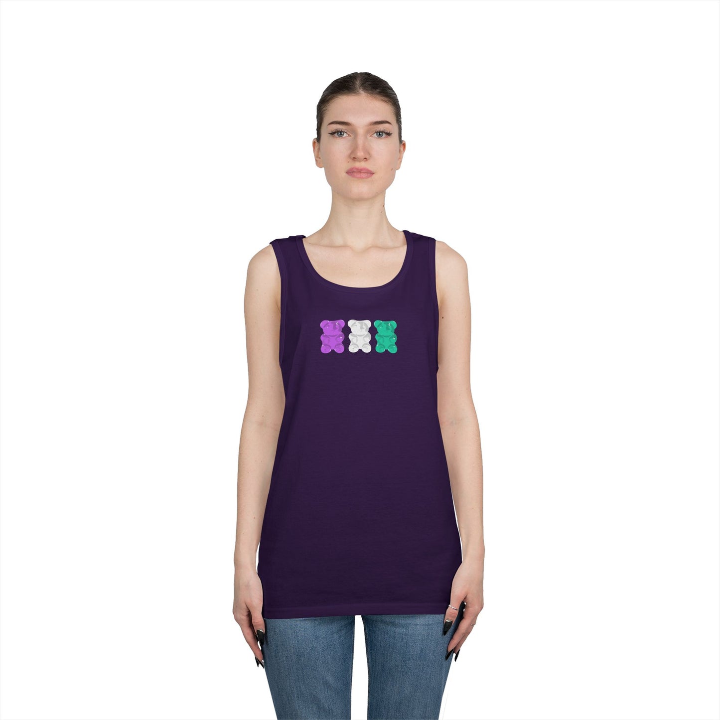 Genderqueer Pride Gummy Bears Unisex Heavy Cotton Tank Top