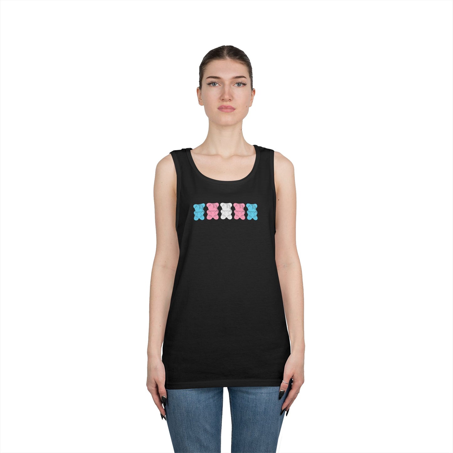 Trans Pride Gummy Bears Unisex Heavy Cotton Tank Top