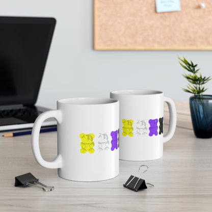Nonbinary Pride Gummy Bears Coffee Mug (11oz/15oz)