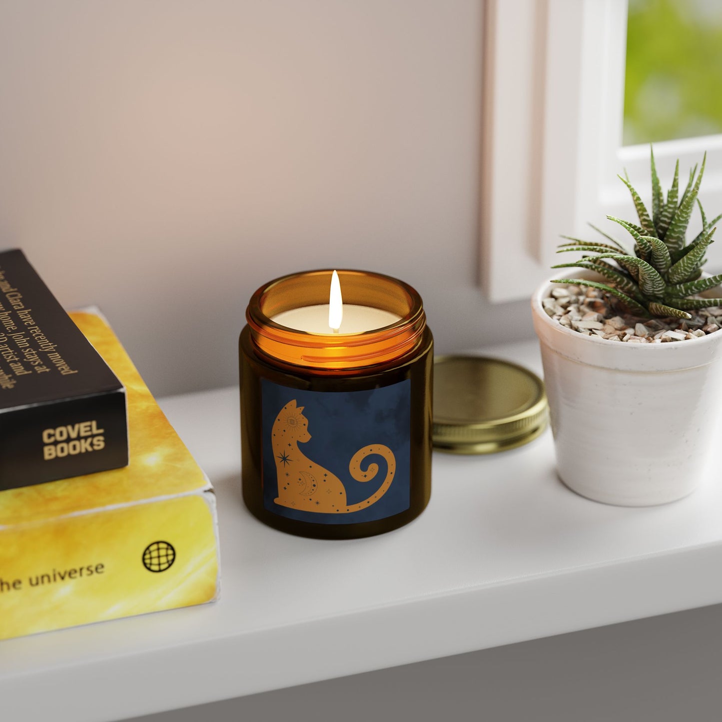 Cosmic Comforts Scented Candles, Coconut Apricot Wax (4oz, 9oz)