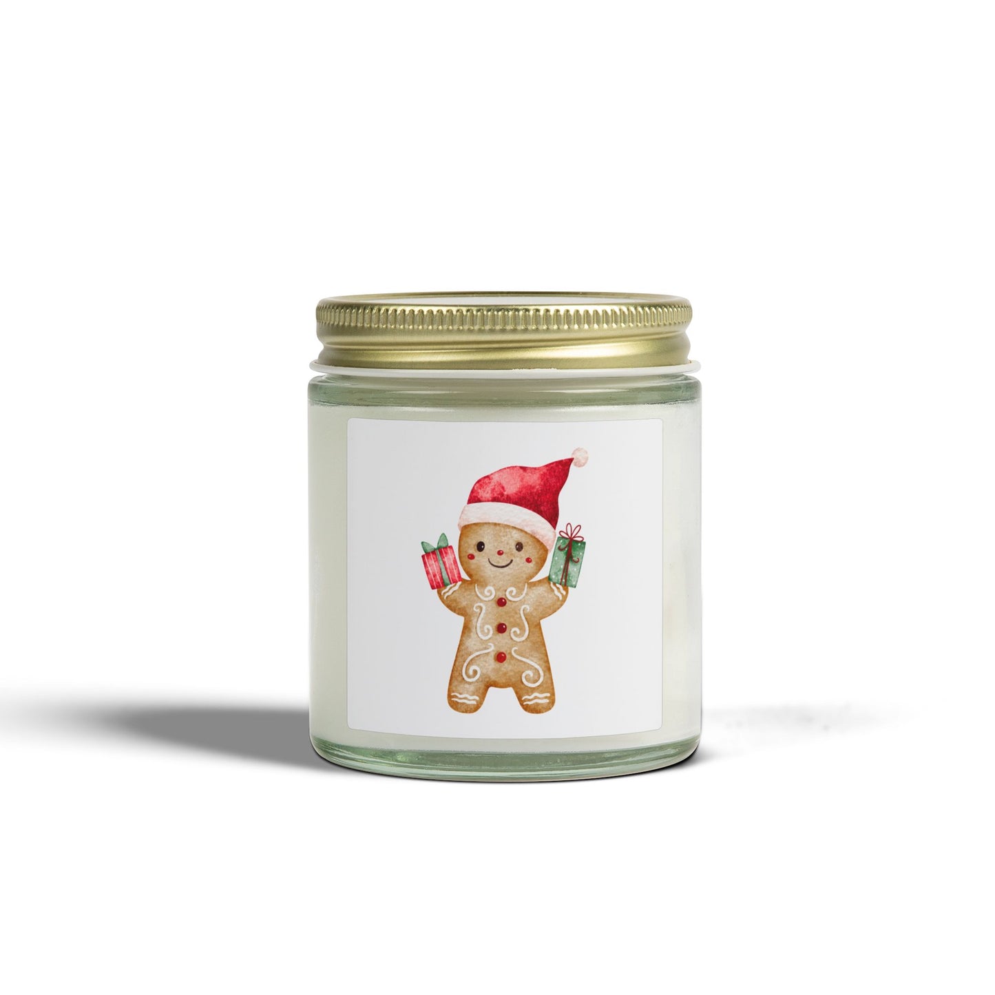Gingerbread Boy Scented Candles, Coconut Apricot Wax (4oz, 9oz)