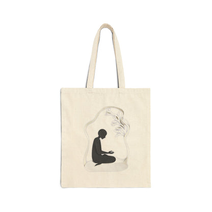 Mindful Meditation Cotton Canvas Tote Bag