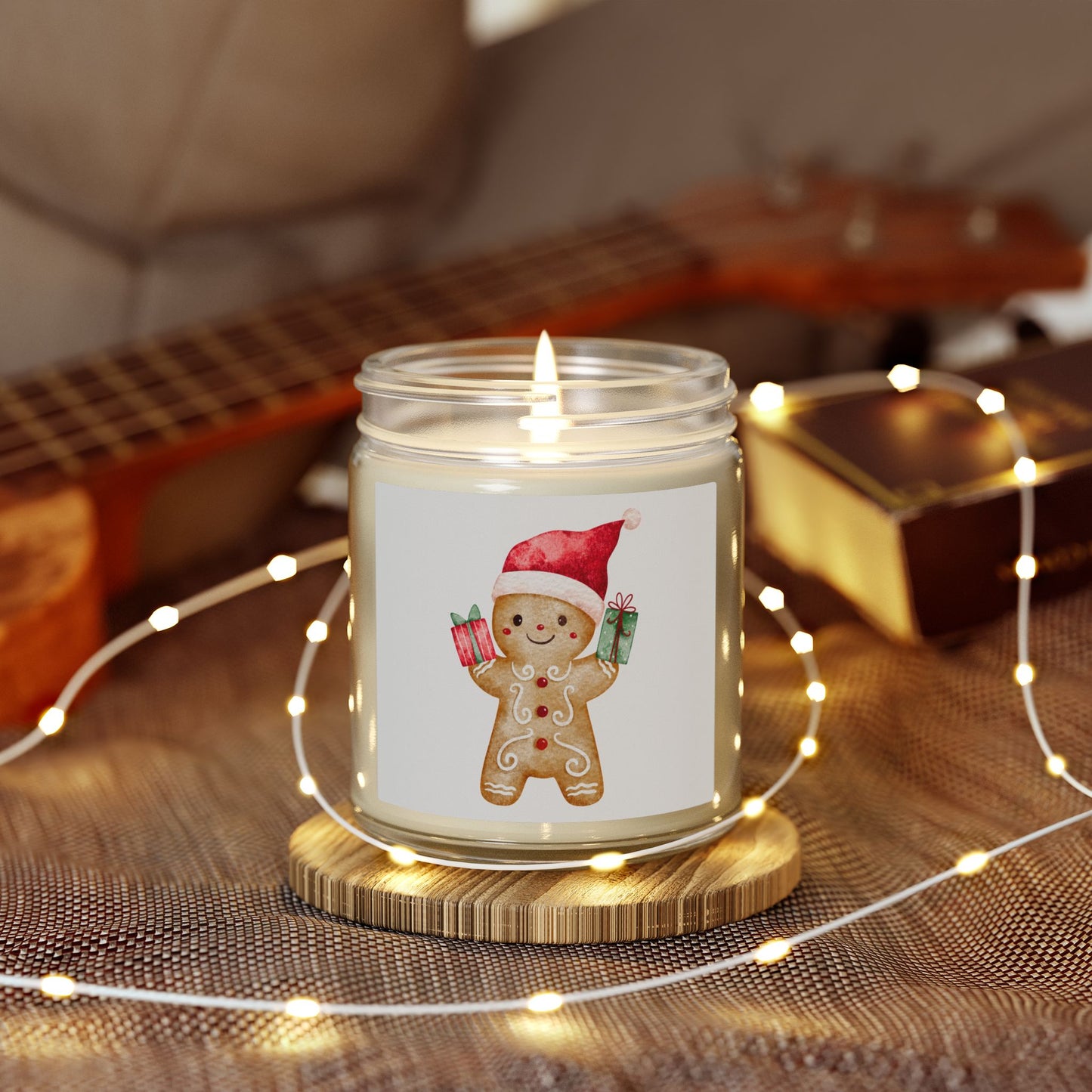 Gingerbread Boy Scented Candles, Coconut Apricot Wax (4oz, 9oz)