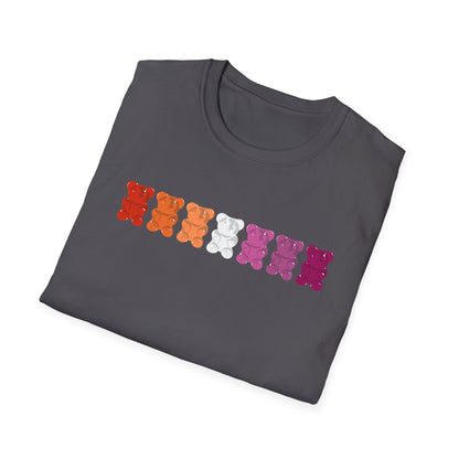 Lesbian Pride Gummy Bears Unisex Softstyle T-Shirt