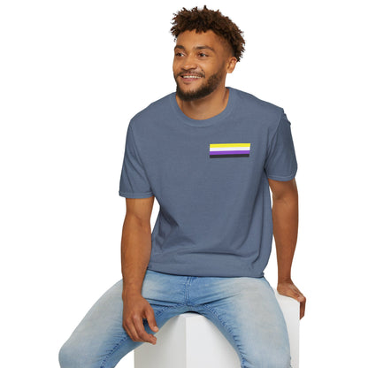 A Gender? In This Economy? Nonbinary Pride Flag Unisex Softstyle T-Shirt