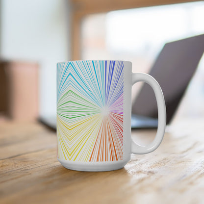 Fractal Rainbow Ceramic Mug, (11oz, 15oz)