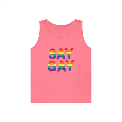 Say Gay Unisex Heavy Cotton Tank Top