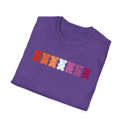 Lesbian Pride Gummy Bears Unisex Softstyle T-Shirt