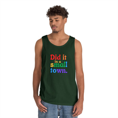Rainbow Did It In A Small Town Unisex Heavy Cotton Tank Top
