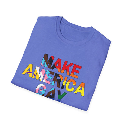 MAGA Make America Gay Again Pride Unisex Softstyle T-Shirt
