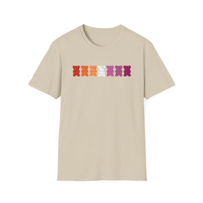 Lesbian Pride Gummy Bears Unisex Softstyle T-Shirt