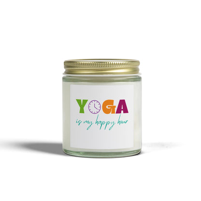 Yoga is my Happy Hour Scented Candles, Coconut Apricot Wax (4oz, 9oz)