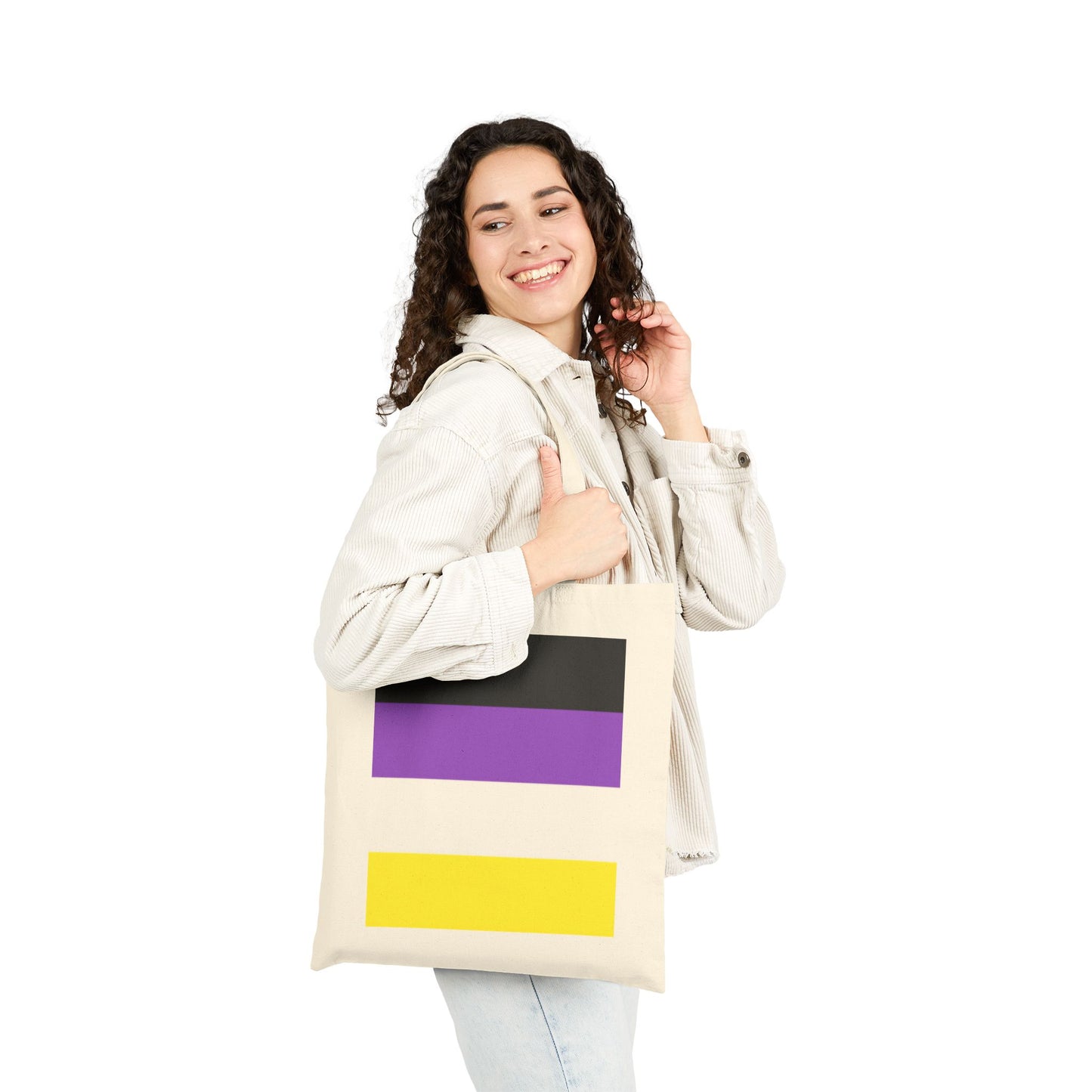 Nonbinary Flag Pride Canvas Tote