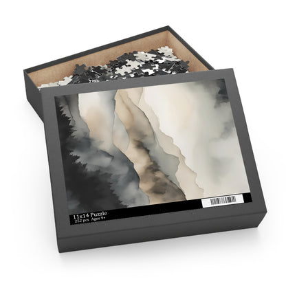 Dark Mountains Watercolor Puzzle (120, 252, 500-Piece)