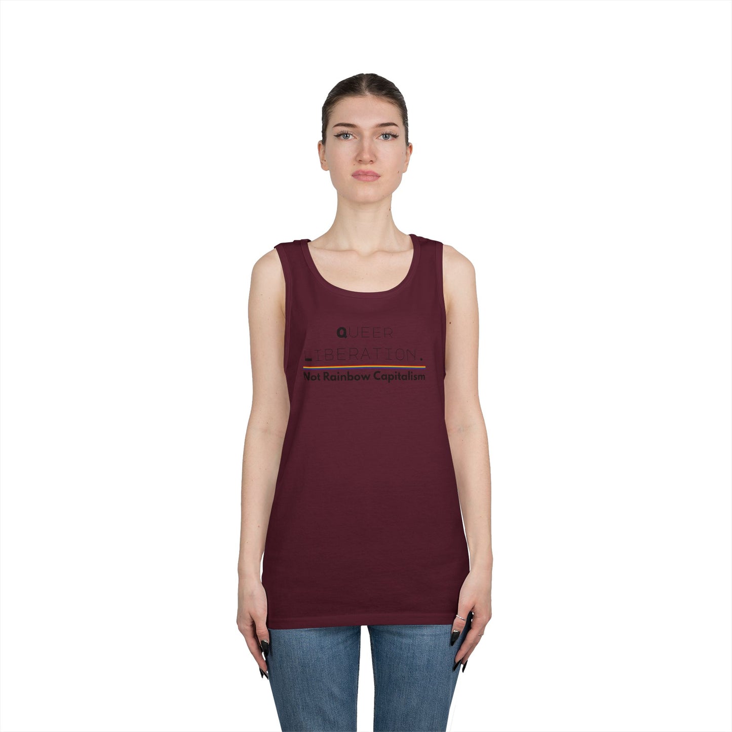 Queer Liberation Not Rainbow Capitalism Unisex Heavy Cotton Tank Top