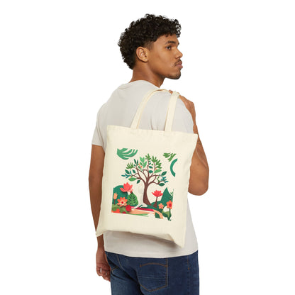 Garden of Mindfulness Cotton Canvas Tote Bag
