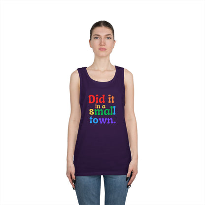 Rainbow Did It In A Small Town Unisex Heavy Cotton Tank Top