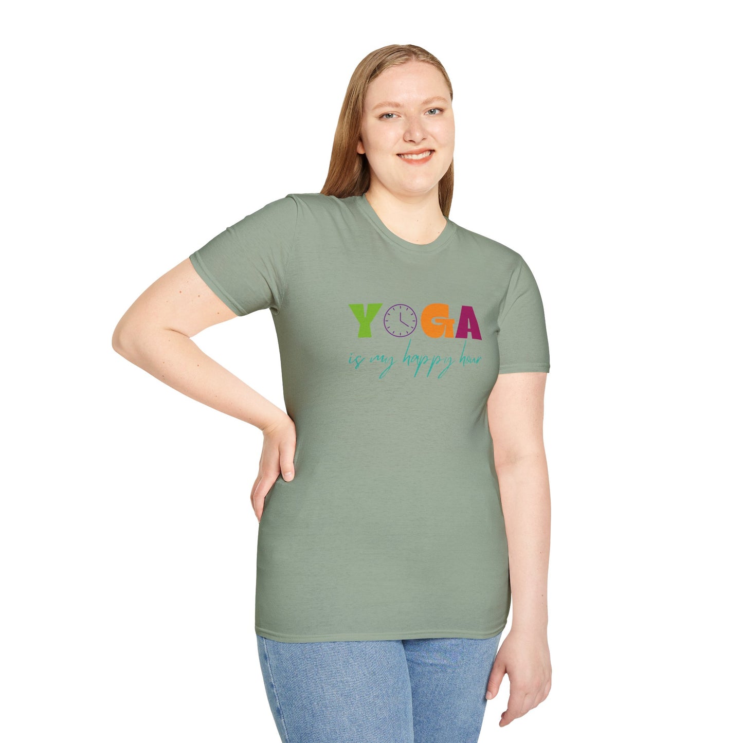 Yoga Is My Happy Hour Unisex Softstyle T-Shirt