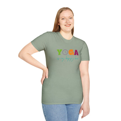 Yoga Is My Happy Hour Unisex Softstyle T-Shirt