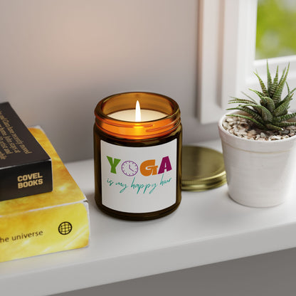 Yoga is my Happy Hour Scented Candles, Coconut Apricot Wax (4oz, 9oz)