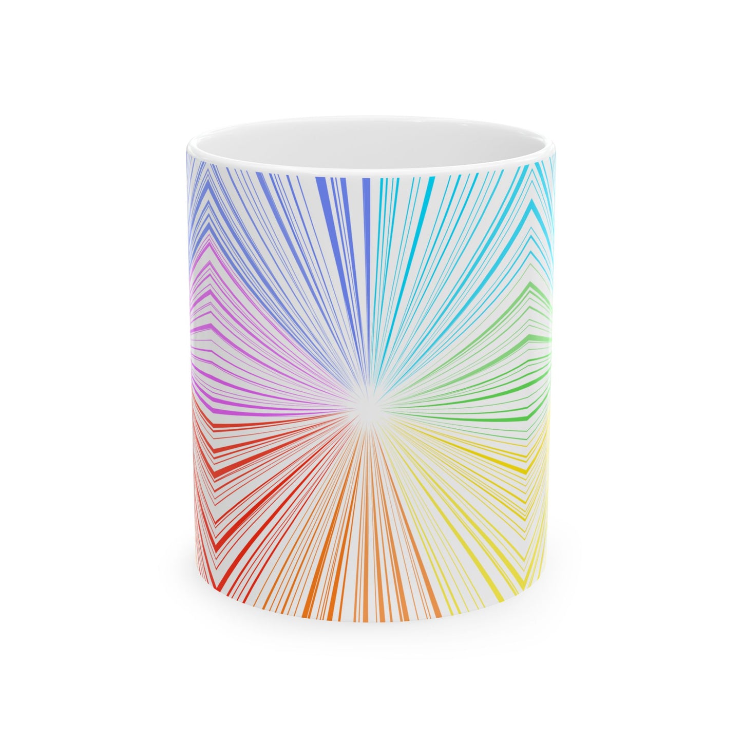 Fractal Rainbow Ceramic Mug, (11oz, 15oz)
