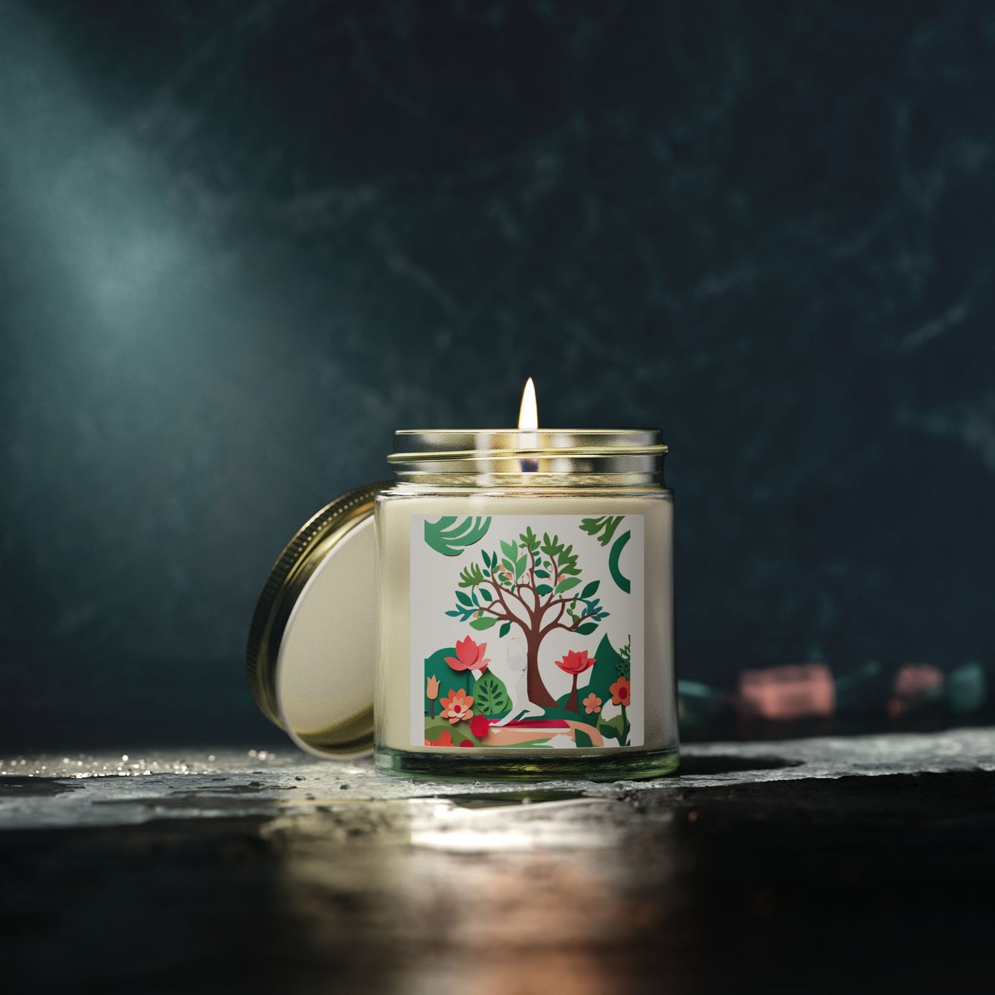 Garden of Mindfulness Scented Candles, Coconut Apricot Wax (4oz, 9oz)
