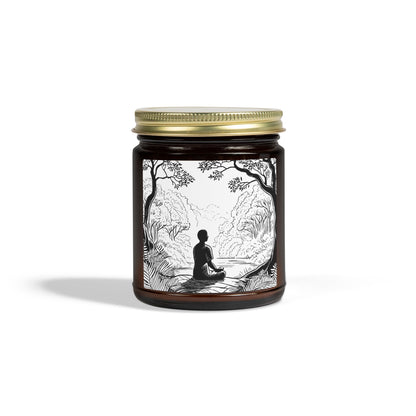 Forest Meditation Scented Candles, Coconut Apricot Wax (4oz, 9oz)