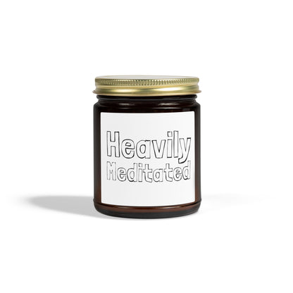 Heavily Meditated Scented Candles, Coconut Apricot Wax (4oz, 9oz)